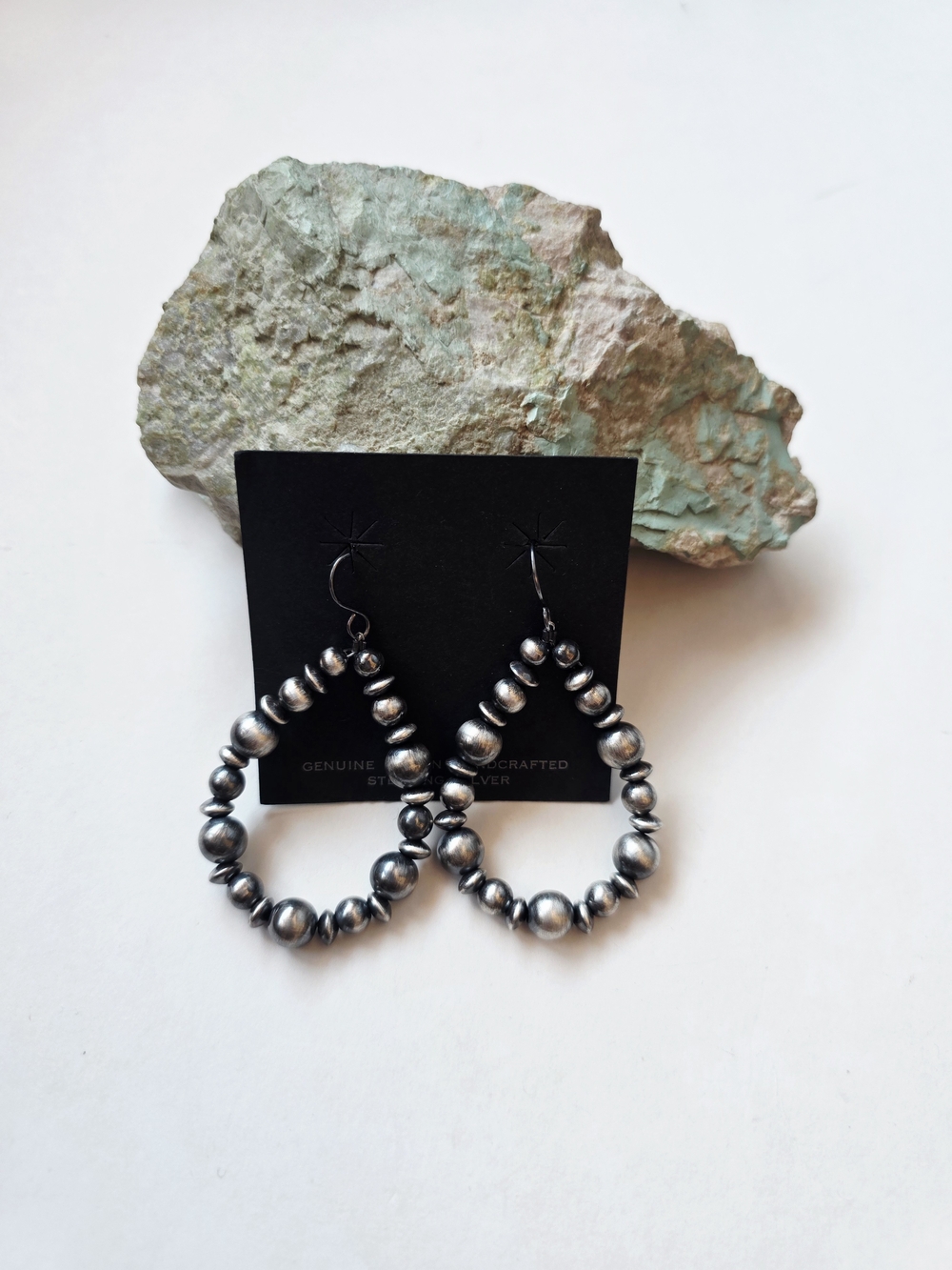 Navajo Pearl Bead Earrings Native American Handmade